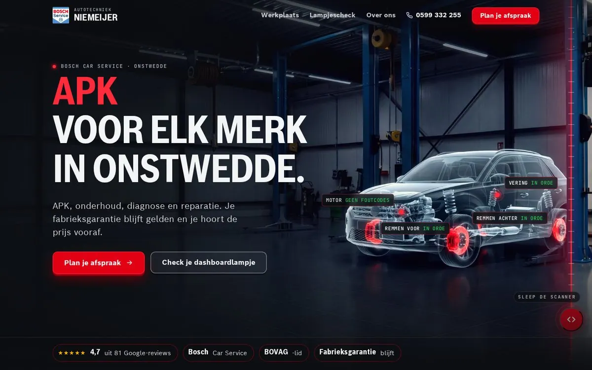 Website for Autotechniek Niemeijer