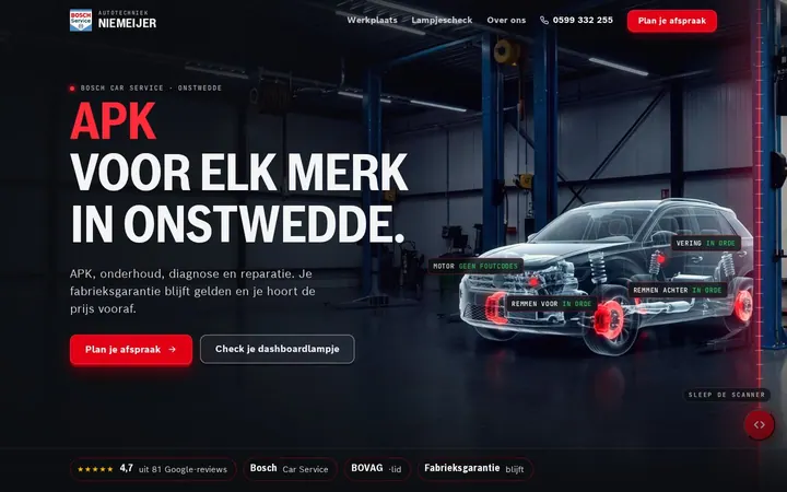 Website for Autotechniek Niemeijer