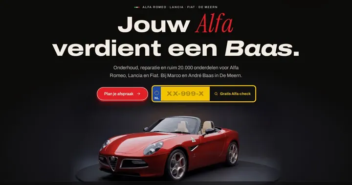 Website for Baas Auto's