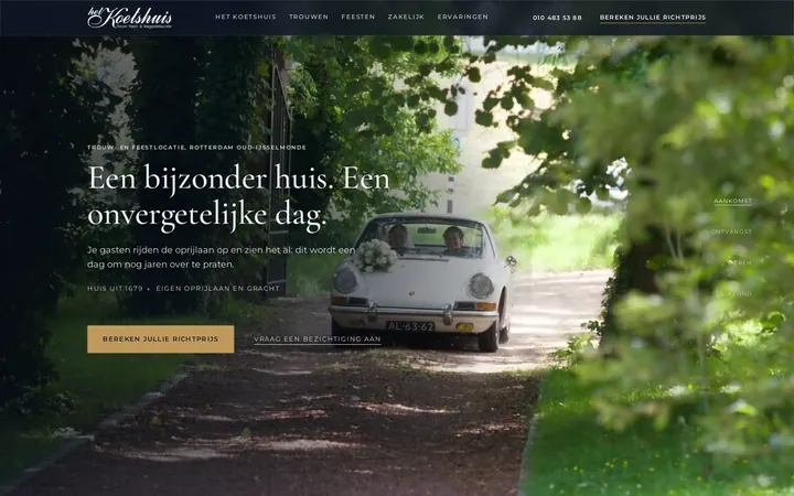 Website for Het Koetshuis Rotterdam