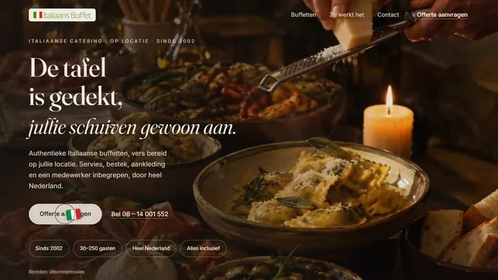 Website for Italiaans Buffet
