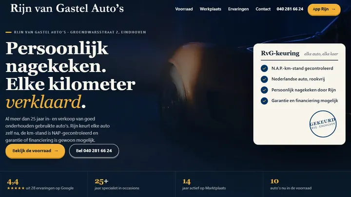 Website for Rijn van Gastel Auto's